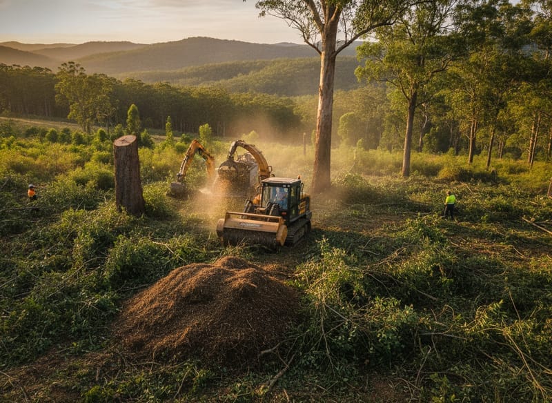 Land Clearing performed by Brisbane North Arborist in the Brisbane North