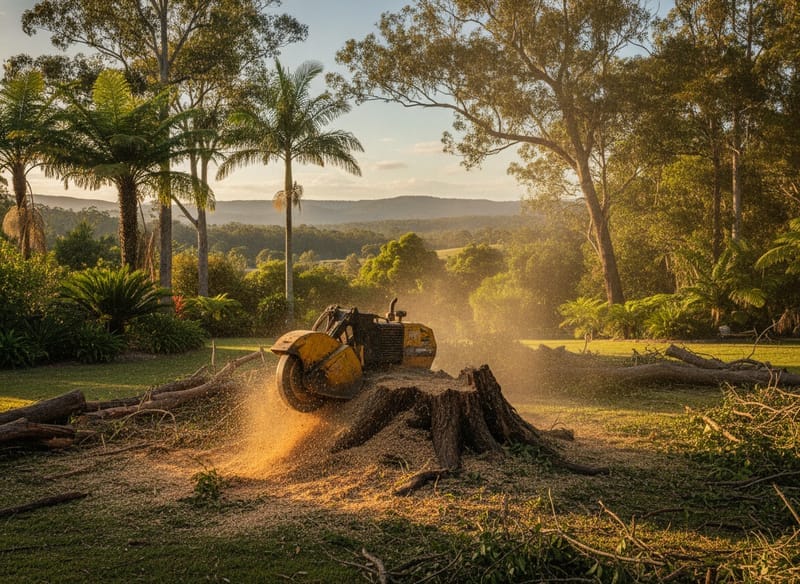 Stump Grinding performed by Brisbane North Arborist in the Brisbane North
